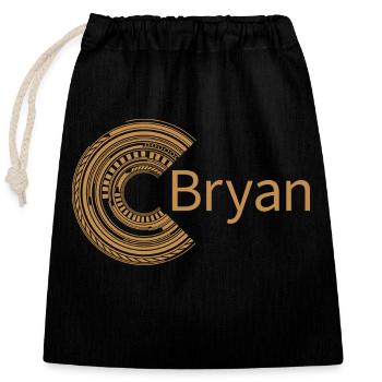 Pour Bryan - Sac cadeau en coton avec cordon (25 x 30 cm) - noir - Devant