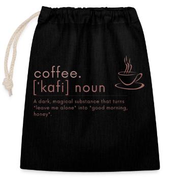 Coffee Definition - Verschließbarer Geschenkbeutel aus Baumwolle (25x30cm) - Schwarz - Vorne