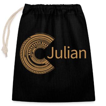 Für Julian - Verschließbarer Geschenkbeutel aus Baumwolle (25x30cm) - Schwarz - Vorne