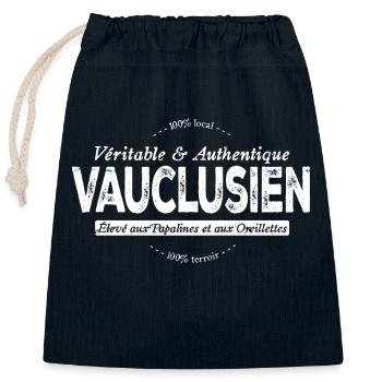 Vauclusien du Vaucluse - Sac cadeau en coton avec cordon (25 x 30 cm) - bleu marine - Devant