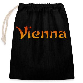 Vienna Text - Verschließbarer Geschenkbeutel aus Baumwolle (25x30cm) - Schwarz - Vorne