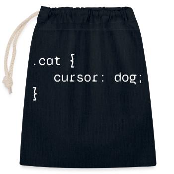 Cat and dog web developer humor funny - Closable cotton gift bag (25x30cm) - navy - Front