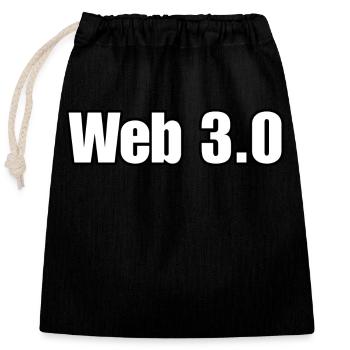 Web 3.0, Finanzen, Krypto-Handel, Tech-Addict - Verschließbarer Geschenkbeutel aus Baumwolle (25x30cm) - Schwarz - Vorne