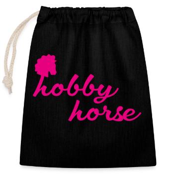 Logo de Hobby Horse - Sac cadeau en coton avec cordon (25 x 30 cm) - noir - Devant