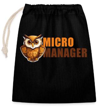Micro Manager - Closable cotton gift bag (25x30cm) - black - Front