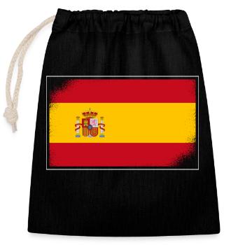 Drapeau de l’Espagne Vintage Drapeau espagnol Look vieilli - Sac cadeau en coton avec cordon (25 x 30 cm) - noir - Devant