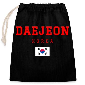 Daejeon Korea - Verschließbarer Geschenkbeutel aus Baumwolle (25x30cm) - Schwarz - Vorne