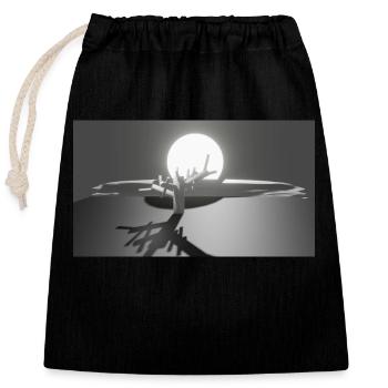 Soleil et arbre - Sac cadeau en coton avec cordon (25 x 30 cm) - noir - Devant