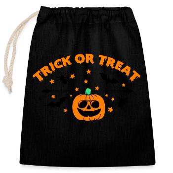 trick or treat 01 - Verschließbarer Geschenkbeutel aus Baumwolle (25x30cm) - Schwarz - Vorne