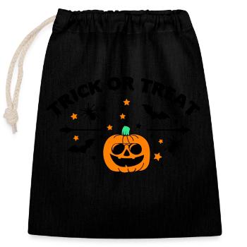 trick or treat 02 - Verschließbarer Geschenkbeutel aus Baumwolle (25x30cm) - Schwarz - Vorne