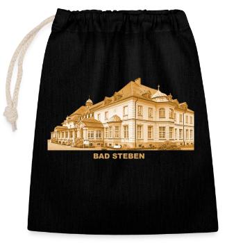 Bad Steben Staatsbad Kur Oberfranken Bavaria - Closable cotton gift bag (25x30cm) - black - Front