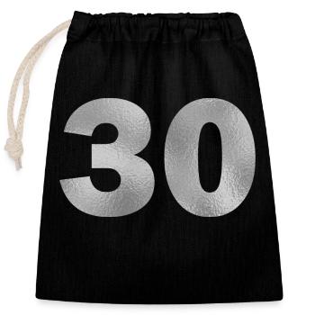 Birthday 30 years - Closable cotton gift bag (25x30cm) - black - Front