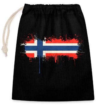 Norvège Norvège Drapeau Scandinavie Norden Tor Viking - Sac cadeau en coton avec cordon (25 x 30 cm) - noir - Devant