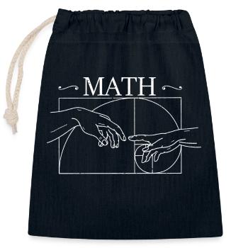 Nombres de Fibonacci Math Art Géométrie Geek - Sac cadeau en coton avec cordon (25 x 30 cm) - bleu marine - Devant