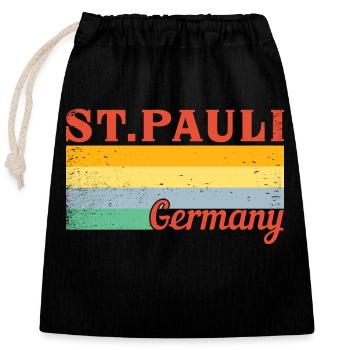 Sankt Pauli Moin German Norddialekt Hamburg - Closable cotton gift bag (25x30cm) - black - Front