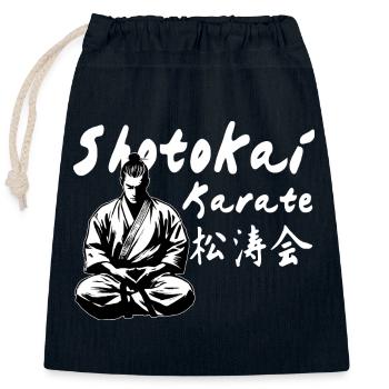 Shotokai Karate Kanji Kimono Dojo Kampfkunst - Verschließbarer Geschenkbeutel aus Baumwolle (25x30cm) - Navy - Vorne