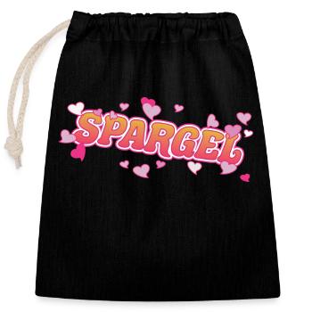 Spargel Liebe Design für den Gemüse Fan - Verschließbarer Geschenkbeutel aus Baumwolle (25x30cm) - Schwarz - Vorne