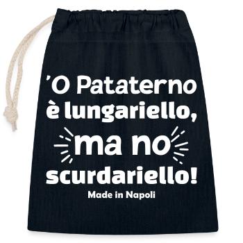 T-shirt Naples proverbe napolitain ou pataterno - Sac cadeau en coton avec cordon (25 x 30 cm) - bleu marine - Devant