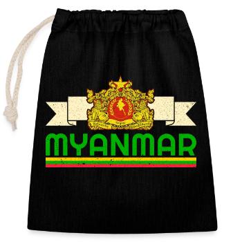 Myanmar Urlaub Birma Birmanisch Asien Reise - Verschließbarer Geschenkbeutel aus Baumwolle (25x30cm) - Schwarz - Vorne