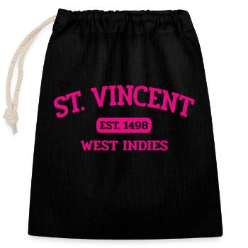 Saint Vincent - Kingstown - Caribbean - West Indies - Closable cotton gift bag (25x30cm) - black - Front