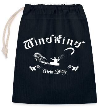 Kitesurfen Mein Ding - Verschließbarer Geschenkbeutel aus Baumwolle (25x30cm) - Navy - Vorne