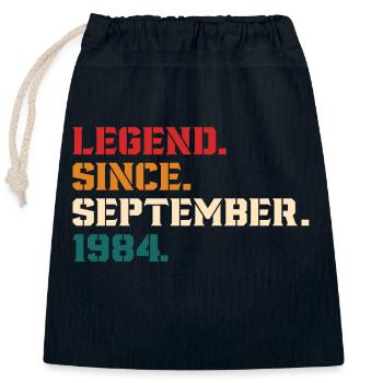 Legende seit September 1984 - Verschließbarer Geschenkbeutel aus Baumwolle (25x30cm) - Navy - Vorne