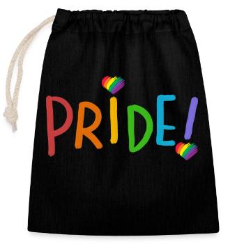 LGBT-Stolz - Verschließbarer Geschenkbeutel aus Baumwolle (25x30cm) - Schwarz - Vorne