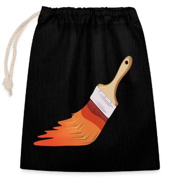 Pinceaux de peintre - Sac cadeau en coton avec cordon (25 x 30 cm) - noir - Devant