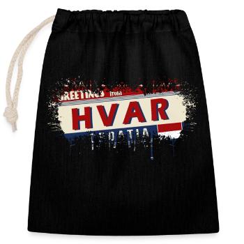 croatia hrvatska croatia hrv hr travel tourism - Closable cotton gift bag (25x30cm) - black - Front