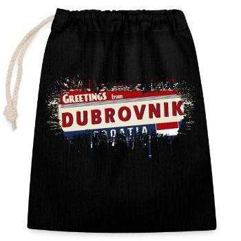 croatia hrvatska croatia hrv hr travel tourism - Closable cotton gift bag (25x30cm) - black - Front