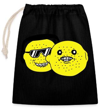 DJ Soirée Citrons Fruits Équipe Amis Équipe de fête - Sac cadeau en coton avec cordon (25 x 30 cm) - noir - Devant