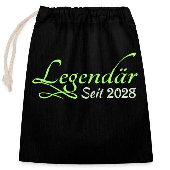 2028 - Closable cotton gift bag (25x30cm) - black - Front
