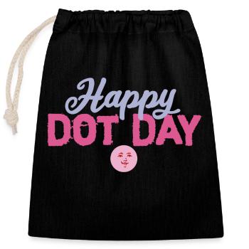 Bonne journée New Dot - Sac cadeau en coton avec cordon (25 x 30 cm) - noir - Devant