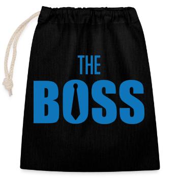 The - Closable cotton gift bag (25x30cm) - black - Front