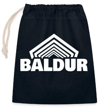Prénom Baldur - Sac cadeau en coton avec cordon (25 x 30 cm) - bleu marine - Devant