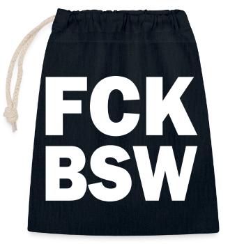 Fck bsw - Verschließbarer Geschenkbeutel aus Baumwolle (25x30cm) - Navy - Vorne
