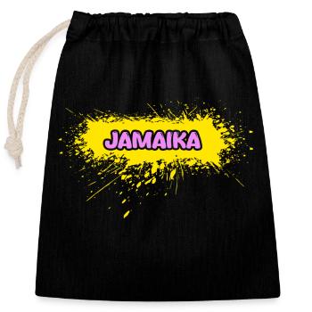 Jamaika - Verschließbarer Geschenkbeutel aus Baumwolle (25x30cm) - Schwarz - Vorne