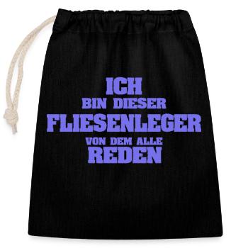 Le métier de carreleur - Sac cadeau en coton avec cordon (25 x 30 cm) - noir - Devant