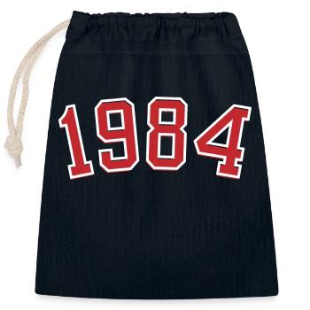 Année de naissance sport 1984 - Sac cadeau en coton avec cordon (25 x 30 cm) - bleu marine - Devant