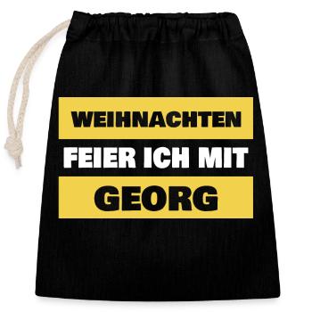 Gift for Georg - Closable cotton gift bag (25x30cm) - black - Front