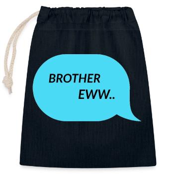 Frère - Sac cadeau en coton avec cordon (25 x 30 cm) - bleu marine - Devant