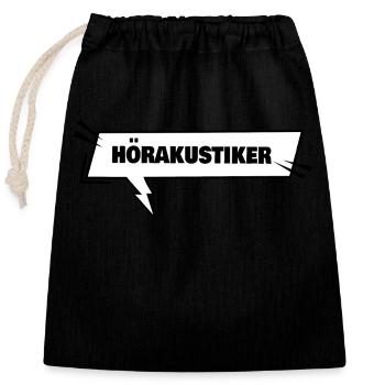 Education Hearing Aid Acoustician - Closable cotton gift bag (25x30cm) - black - Front