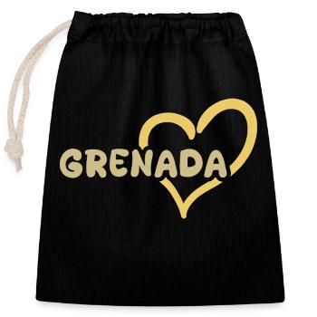 Grenada Grenada - Closable cotton gift bag (25x30cm) - black - Front