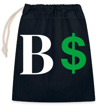 Buchstabe b Dollar - Verschließbarer Geschenkbeutel aus Baumwolle (25x30cm) - Navy - Vorne