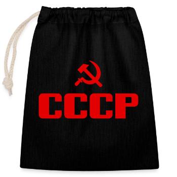 Soviet - Hammer und Sichel Sowjetunion - Kommunist - Verschließbarer Geschenkbeutel aus Baumwolle (25x30cm) - Schwarz - Vorne