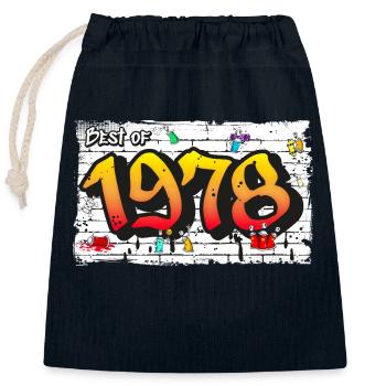 Rétro Classique 1978 Graffiti – 47 ans - Sac cadeau en coton avec cordon (25 x 30 cm) - bleu marine - Devant