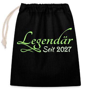 2027 - Closable cotton gift bag (25x30cm) - black - Front