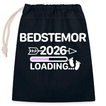 Bedstemor 2026 danisch - Verschließbarer Geschenkbeutel aus Baumwolle (25x30cm) - Navy - Vorne