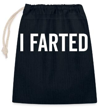 I Farted - Closable cotton gift bag (25x30cm) - navy - Front