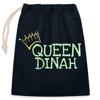 Prénom Dinah - Sac cadeau en coton avec cordon (25 x 30 cm) - bleu marine - Devant